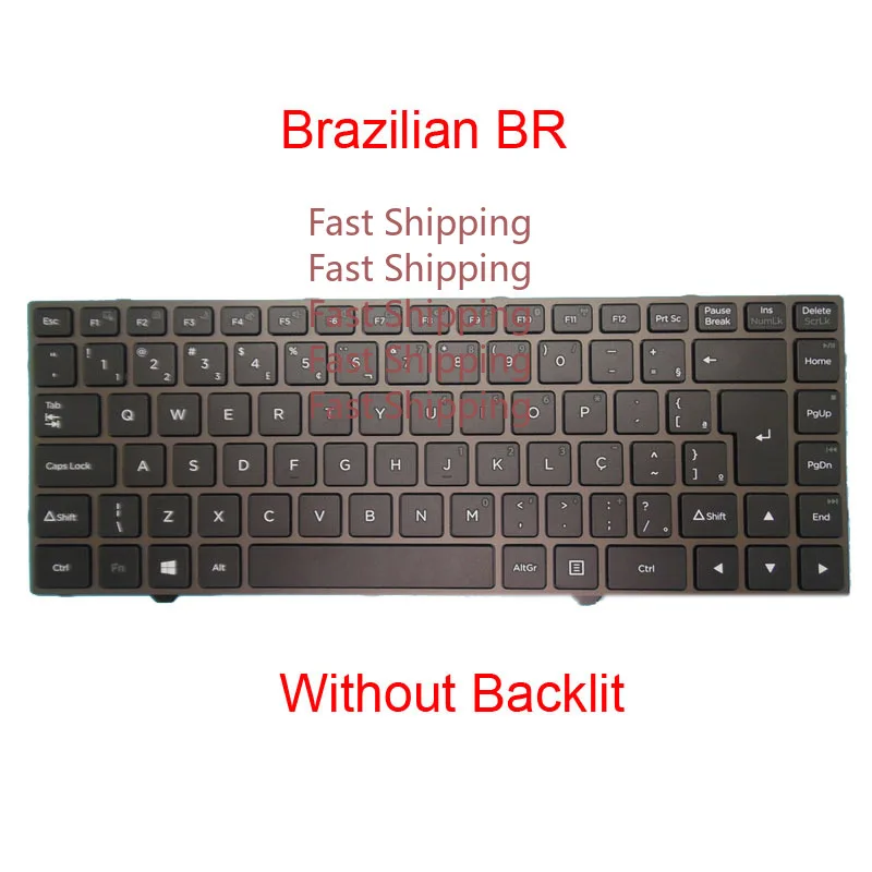C=For Backlit Keyboard  Positivo Master N6140 N6240 N8240 N8000 Brazil BR Gray SHM16G38PA-F513 SHM16G38PAJF512 SHM16G38PAJF51