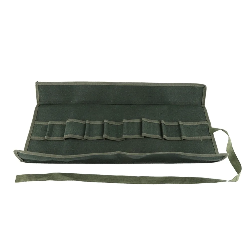

New 1Pc 10 Pockets Canvas Gardening Handle Storage Bag​ Organizer Pouches ​Rolling Tool Roll Up Storage Bag​ Heavy Duty Canvas
