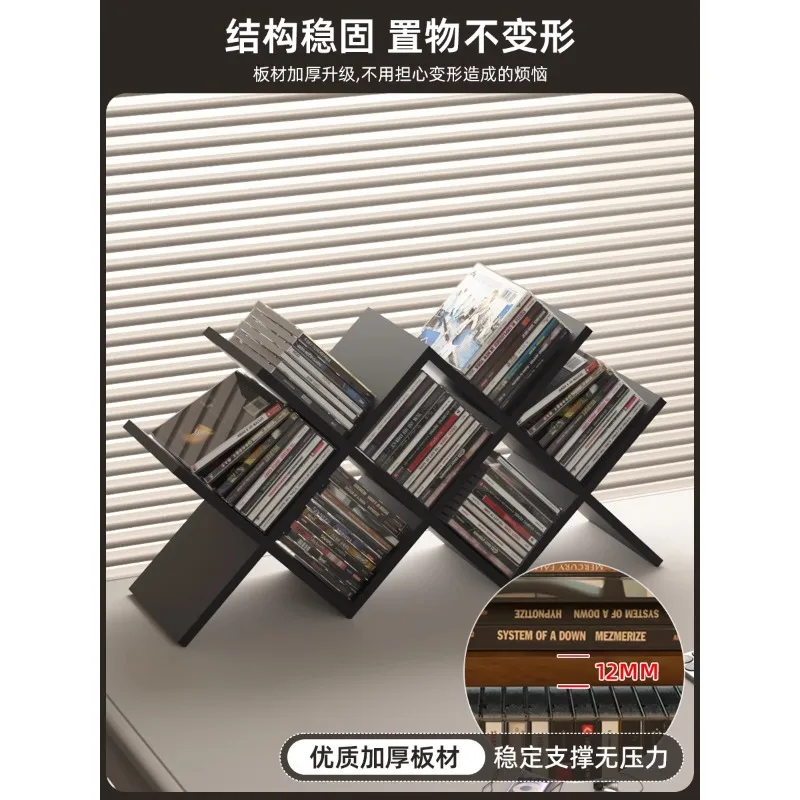 Desktop Children's Bookshelf Book Storage Rack Living Room CD Disc Shelf DVD Disc Display Shelf