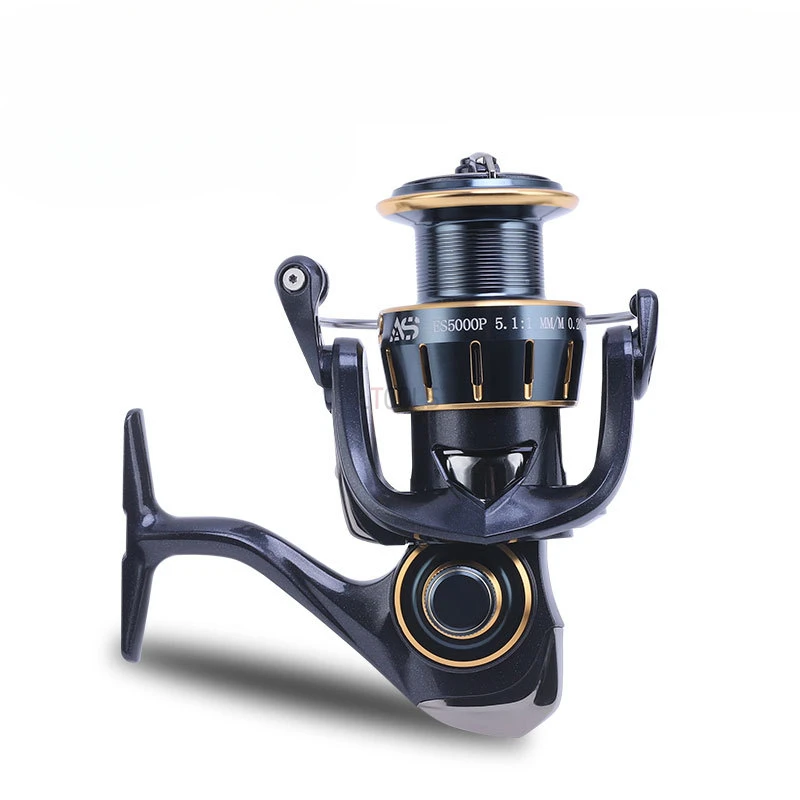 Imagem -03 - Metal Far Long Cast Spinning Reel Água Salgada Barco Fishing Reel Brass Gear 10kg Força de Freio Ratio 5.1:1 Tamanho 3000 5000 7000 Novo