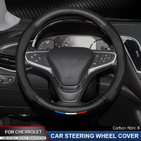 Carbon Fiber Steering Wheel Cover For Chevrolet Cavalier Colorado Aveo Cruze Lacetti Onix Orlando Silverado Spark Tahoe Traverse