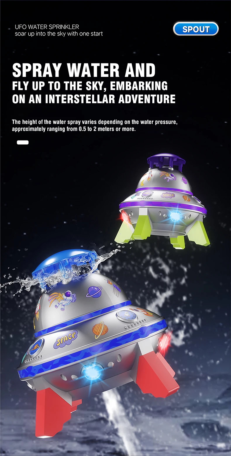 Wassersprinkler-Spielzeug, fliegende Untertasse, Werfer, 360-Grad-Drehung, Wasserspray-Spielzeug, Outdoor, Hinterhof, Pool, Garten, Rasenspiel, Kindergeburtstagsgeschenk