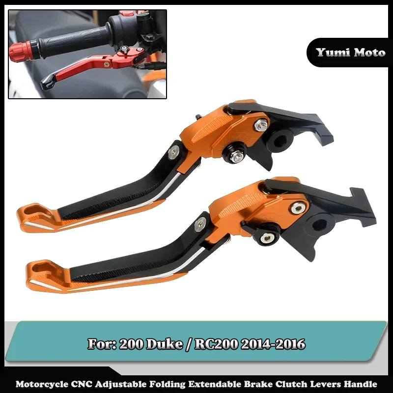 

NEW Motorcycle Folding Adjustable Brake Clutch Levers Handlebar For KTM 200 Duke / RC200 2014-2016