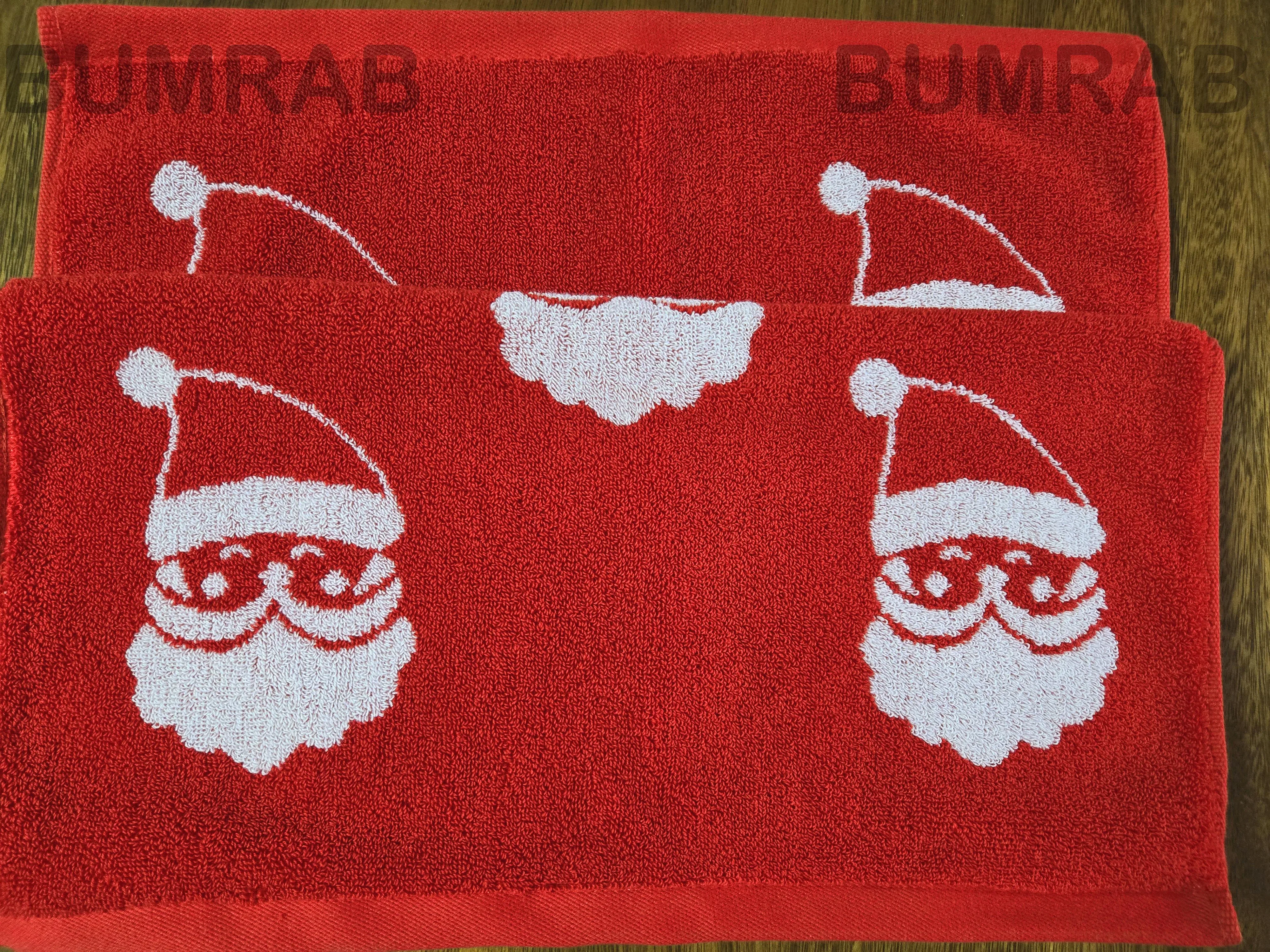 40x76CM New Santa Claus Red Christmas Towels Cotton Soft Thickened Absorbent New Year Home Bathroom Face Towel Father Christmas