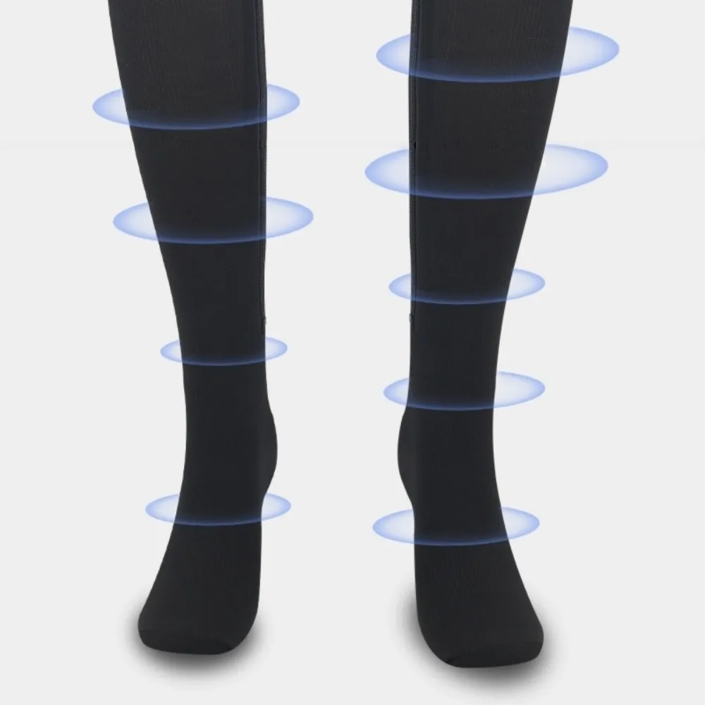 Retro Stripe Pressure Socks Soft Elastic Compress Zipper Socks Hosiery Breathable Cycling Sports Socks Outdoor Exercise