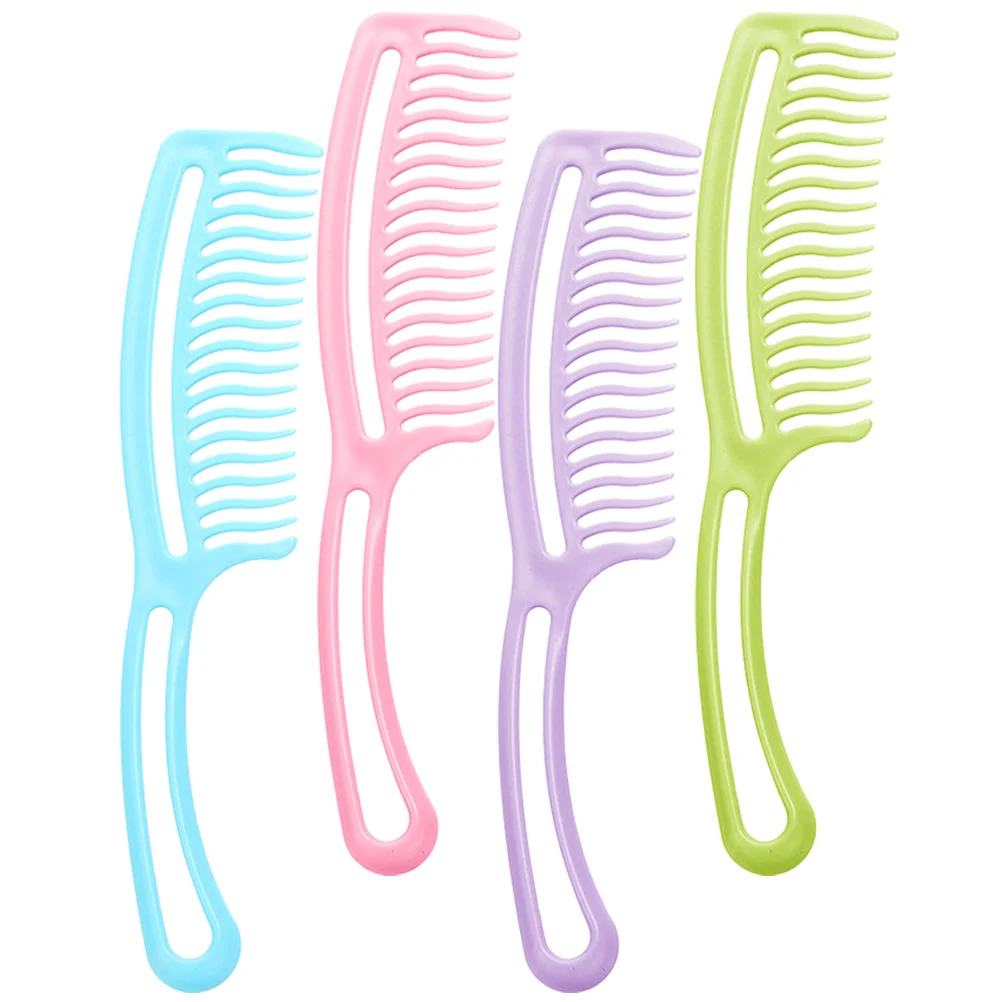 

4 Pcs Tooth Comb Hair Styling Comb Mini Color Pink Purple Green Detangling Curly Hair Styling Tool Hairdressing