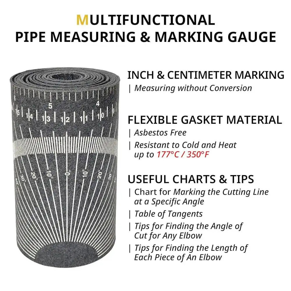 Free Pipe Wrap Tool Flexible Marking Gauge Precision Measurement Tape For Industrial Tube Cutting Layout Work