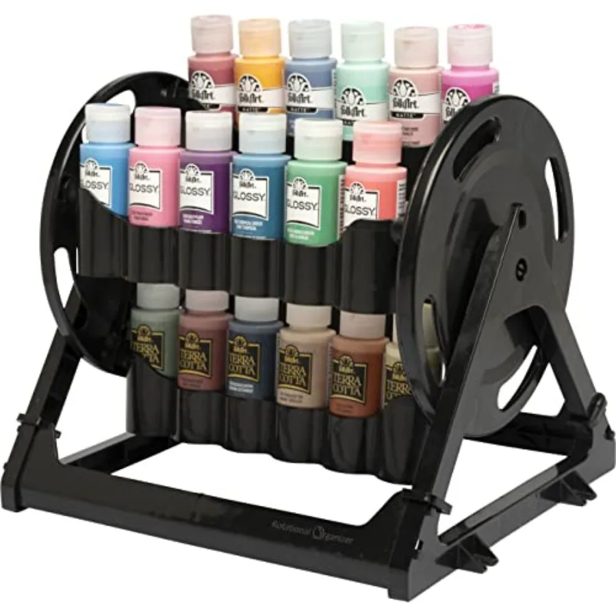 

Rotational Organizer for Acrylic Storage Holds 24 Standard 2 fl oz Bottles DIY Arts and Crafts Organizer 31100