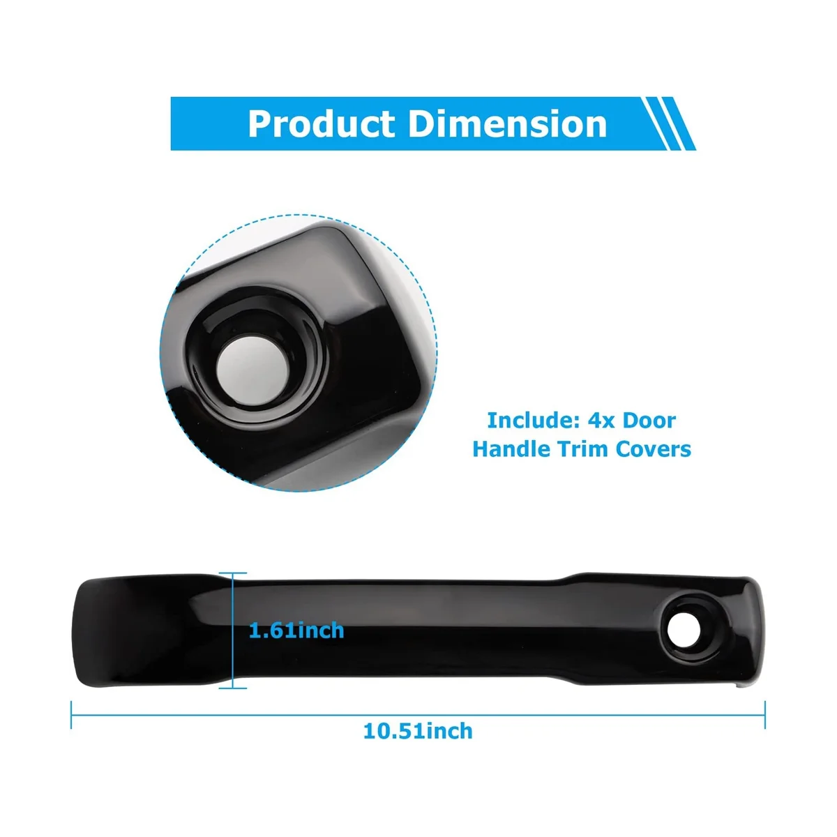 자동차 외부 도어 핸들 커버 트림 프로텍터, 2022 2023 액세서리, 피아노 블랙