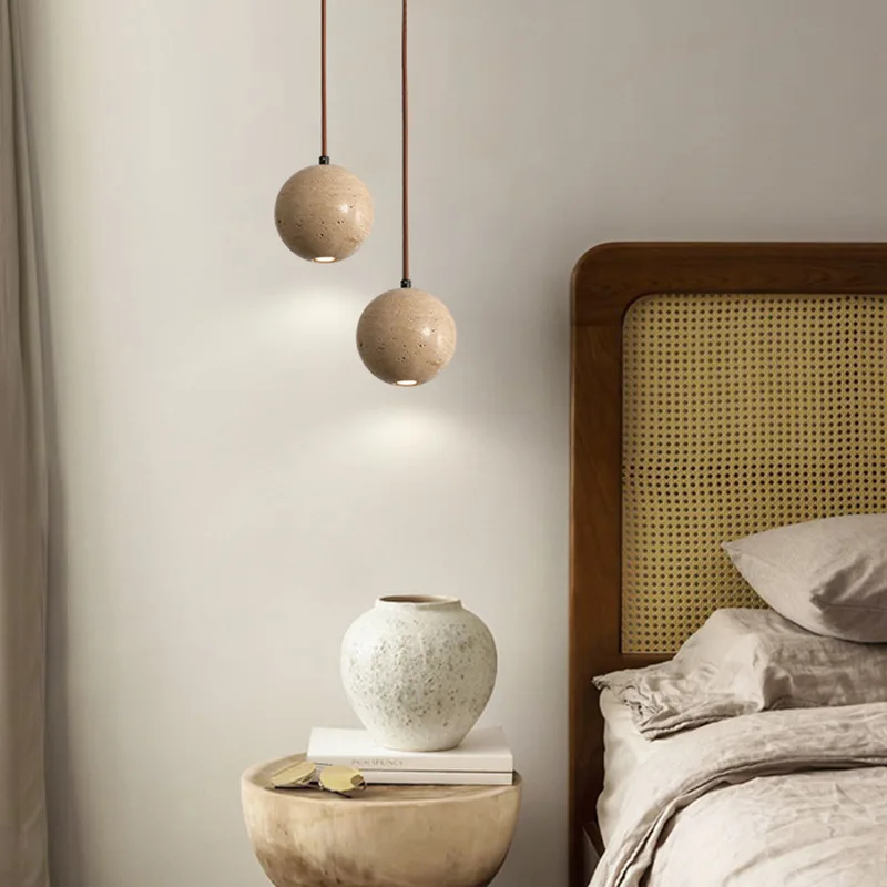 

Cave Stone Ball Led Pendant Lamp Round Suspension Ceiling Hanging Light for Bedroom Living Room GN592UZ