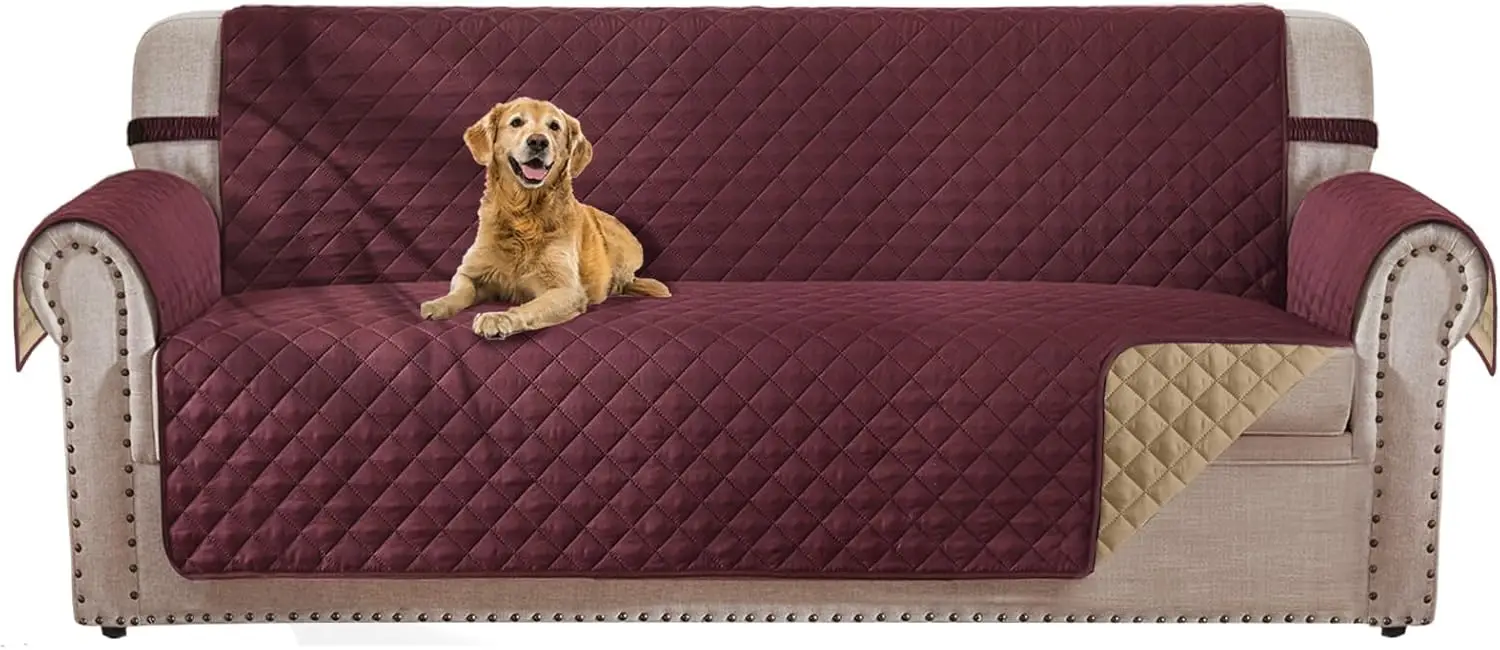 

Reversible 4 Seater Couch Cover For Dogs Water Resistant Washable Pets Furniture Protector Sofa Cover With Elastic Straps (88""