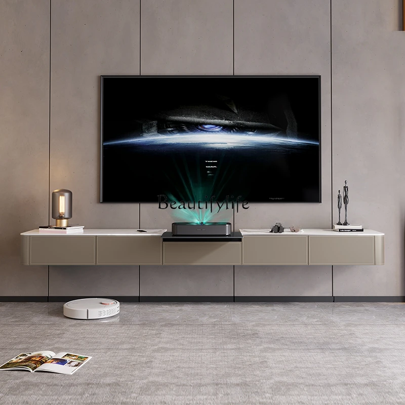 

01*Smart Laser TV Cabinet Suspended Extended Slate Electric Telescopic Projector Floor Cabinet