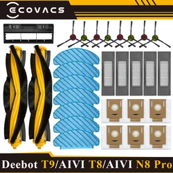 ECOVACS Deebot T8 AIVI T9 AIVI N8 Pro AIVI N9 N10 Accessories Main brush, side brush, filter, dust bag, main brush cover