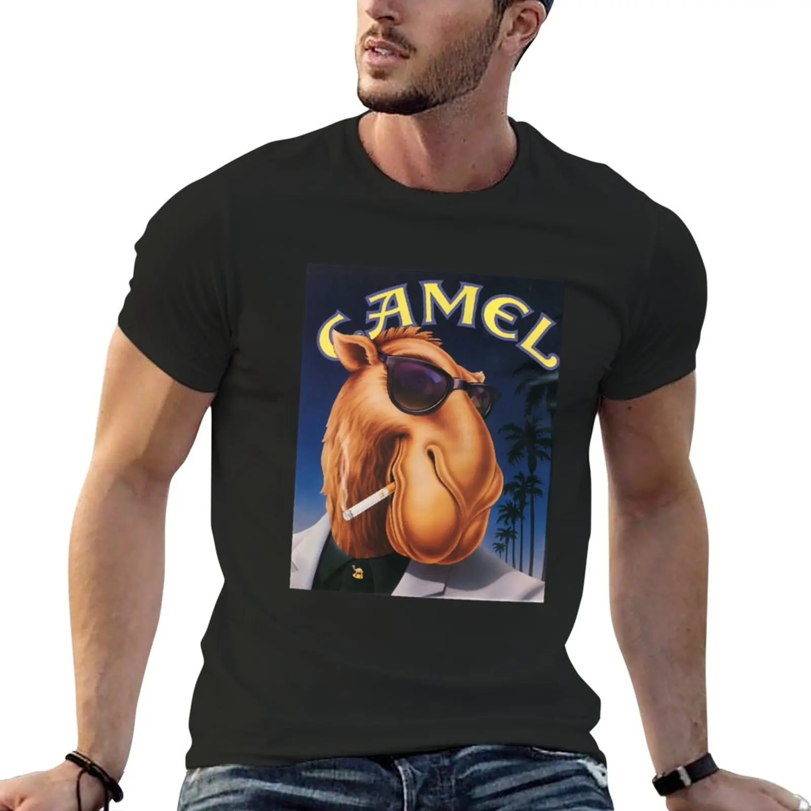 Camel Cigarettes T-Shirt tops hippie clothes tees plus size tops Men's cotton t-shirt