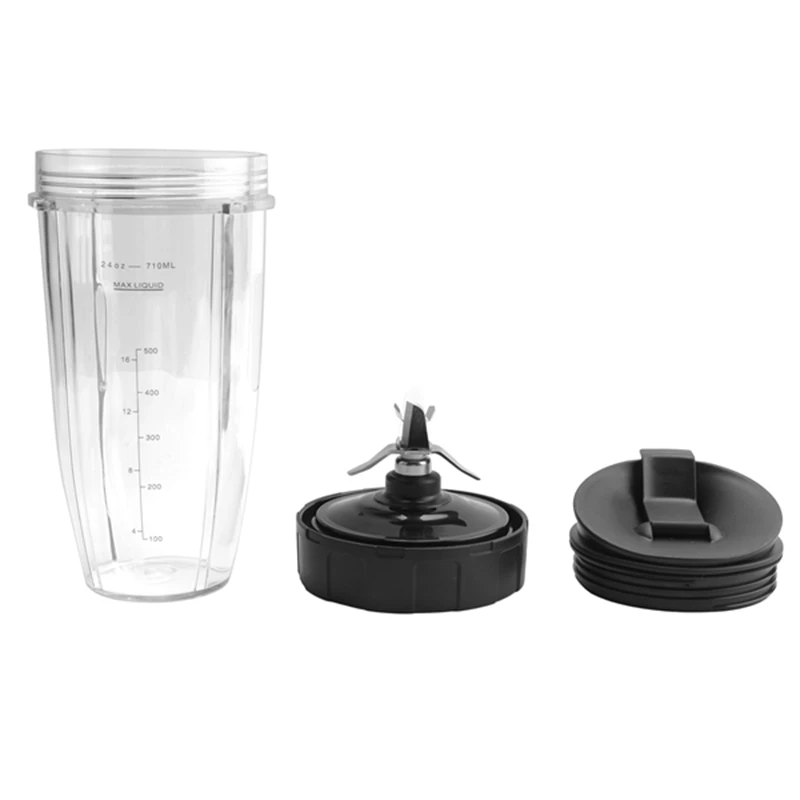 ABXF-Replacement Parts For Ninja Blender BL450-30 BL456-30 BL480-30Ect, 24OZ Ninja Blender Cups And 7 Fins Blade Accessories