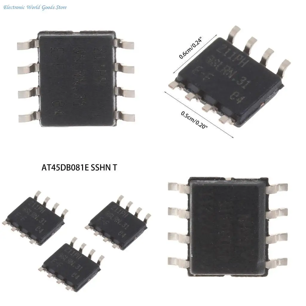A3PD 5er-Pack SOP8 serieller Flash-Speicherchip AT45DB081E-SSHN-T SOP8 für digitale Sprache für