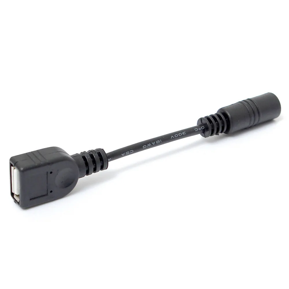 5.5 x 2.1mm DC Female to USB AF DC Male Power Connector Cable for Laptop Adapter Charger Supply Adapter Tips Connector Plug