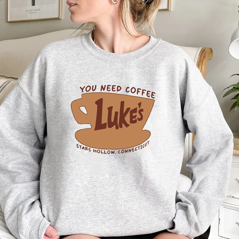 Kaus bintang berongga kaus kopi Lukes kemeja restoran Retro Luke kaus acara Tv Sweater bintang berongga Pullover kaus hadiah penggemar