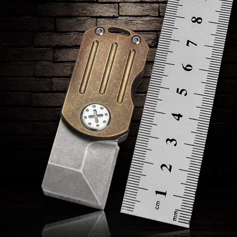 EDC Fingertip Titanium Alloy Folding Knife EDC Portable Utility Knife Keychain Outdoor Camping Fidget Toys