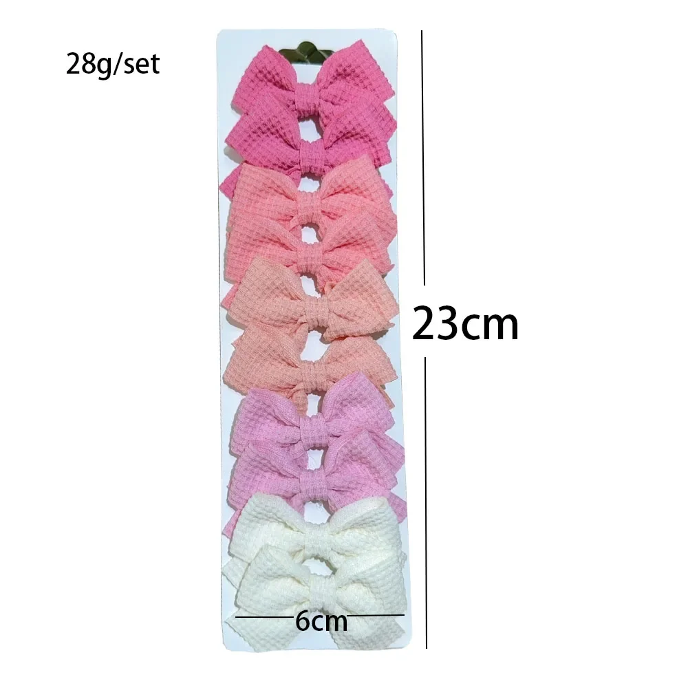 10 Stück Weiche Baumwoll-Haarspangen für Mädchen, Süßes Design, Farbblock-Haarklammern, Zarte Haarclips, Kinder-Accessoires – Detail 3
