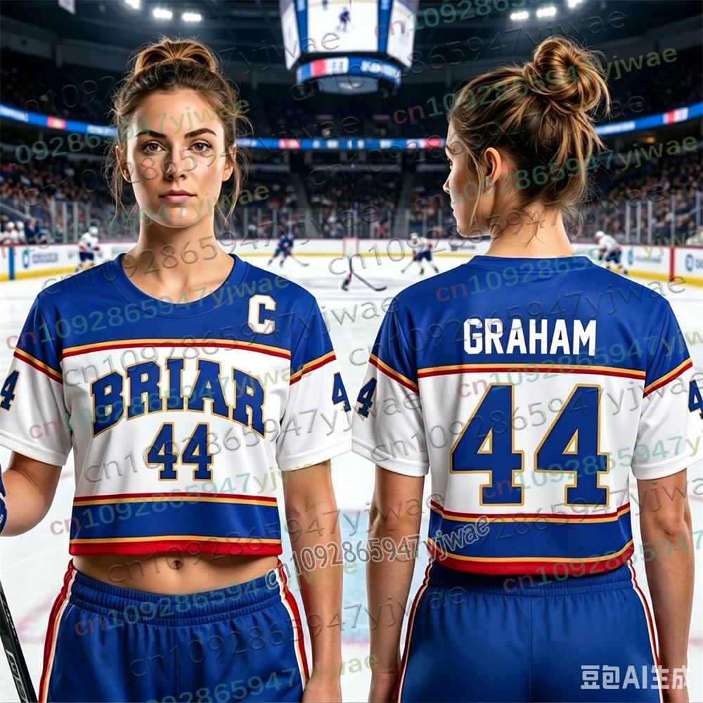 Off Campus Briar University Hockey Jersey Graham 44 22 DI LAURENTIS 66 Parent-child Tshirt Men Women Jersey Top Crop Tee Top