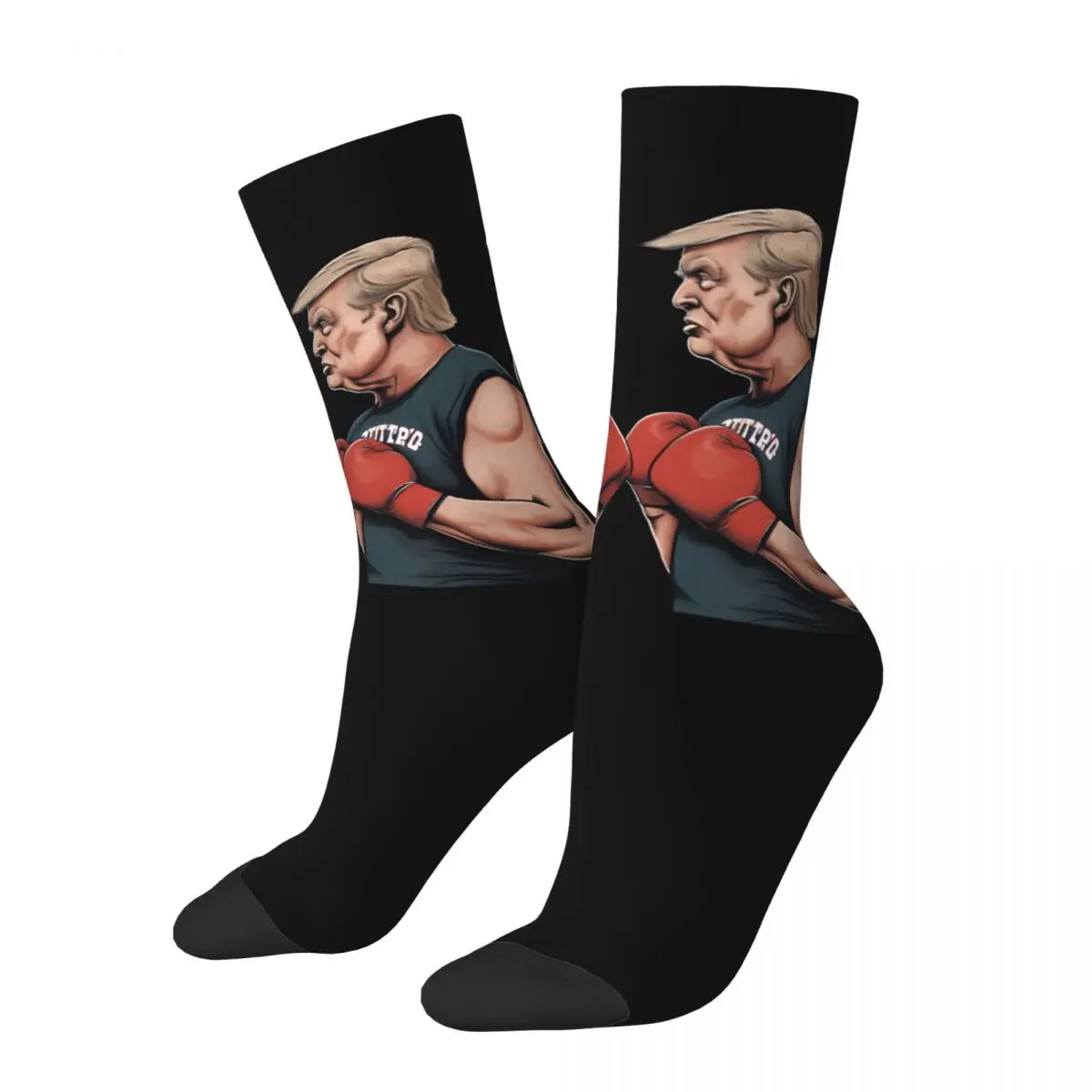 Funny Happy Stormy Daniels With Donald Trump Men's Socks Vintage Harajuku Stormy daniels Street Style Novelty Seamless Crew