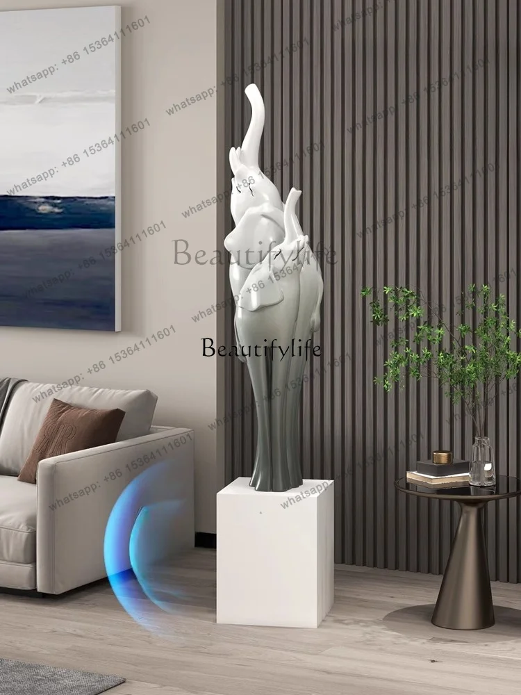 Factory Direct Modern light luxury elephant floor ornaments handicrafts move to a new home
