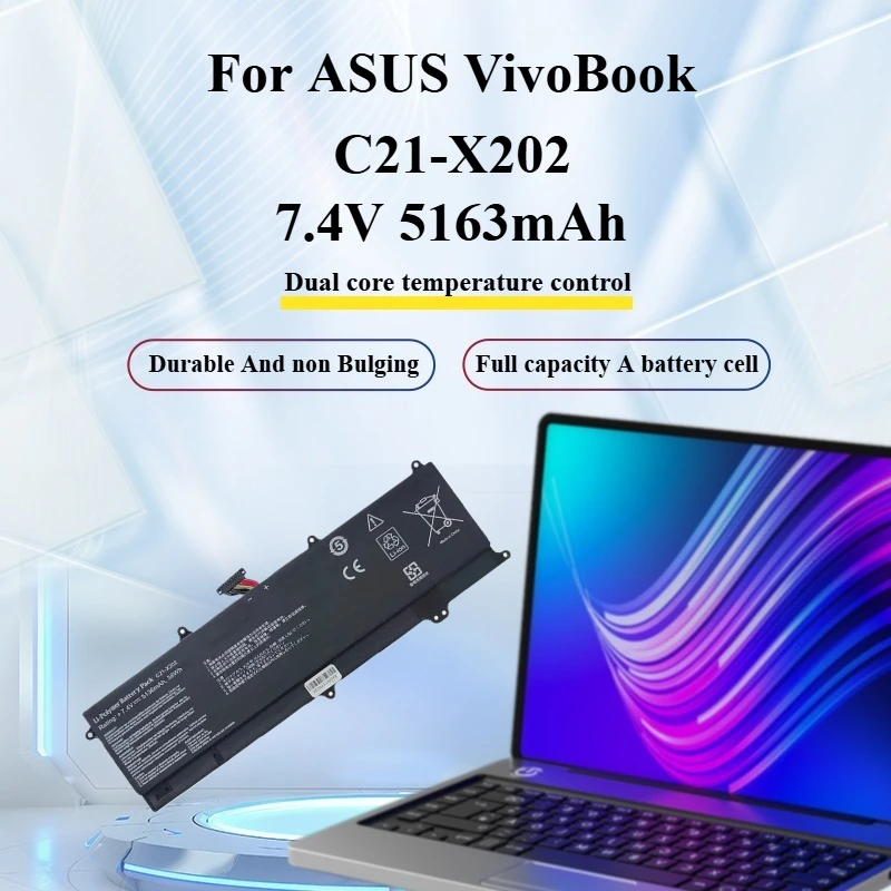 

New C21-X202 Laptop Battery For ASUS VivoBook X201 X201E X202 S200 S200E X202E S200E-CT209H S200E-CT182H S200E-CT1 5136mAh