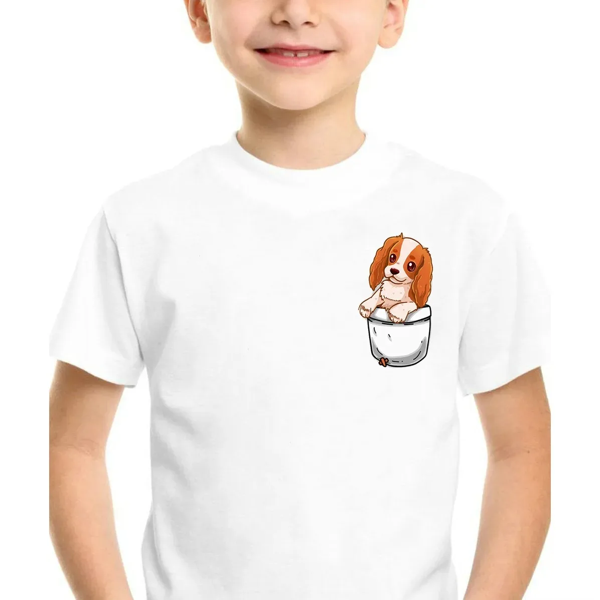 Dogs Pocket Pet Prints 2019 NEW Kids Boys Girl Clothes 2 To 12 Years Short Sleeve BABY T Shirts Lovely Cartoon T-shirt