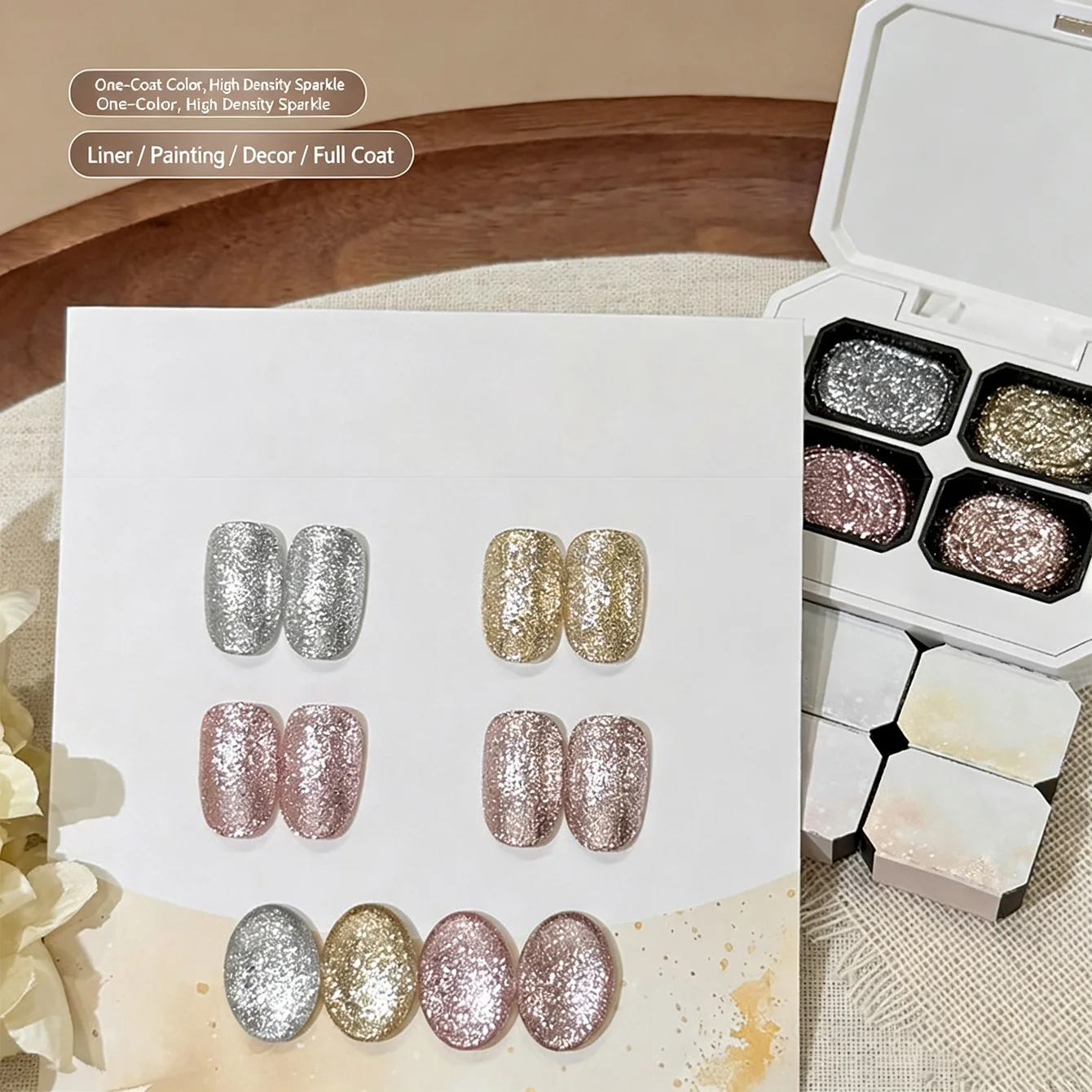 4-Pane Platinum Stamping Patting Gel 2026 High-Density Sparkle No-Wipe Outline Line Art Salon DIY LED Cured - view 3