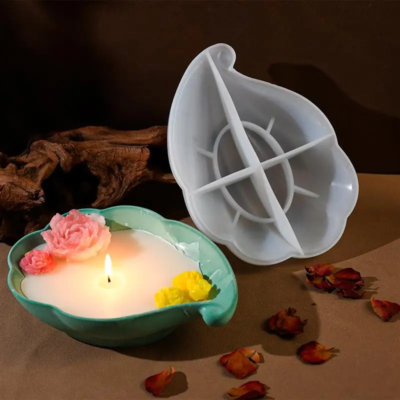 DIY Epoxy Silicone Mold Cloud Leaf Storage Box Candle Cup Silicone Mold Gypsum Scented Candle Holder Plate Resin Making Molds