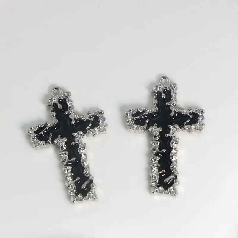 New 2/piece 30 * 47MM Alloy Oil Drop Cross Pendant Drop DIY Necklace Bag Bracelet Hair Accessory Pendant