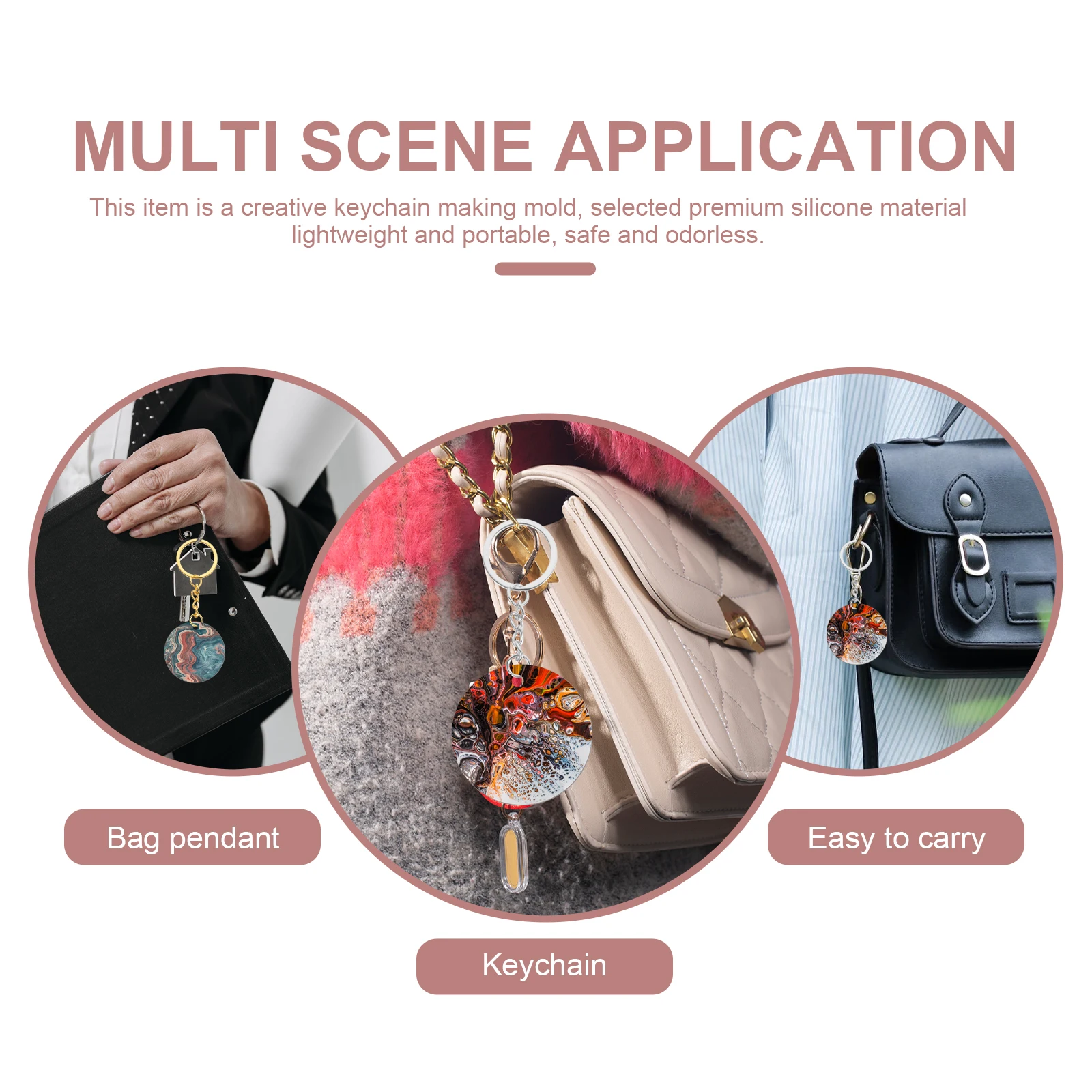 

Round Shape Silicone Keychain Molds for DIY Epoxy Resin Flexible Pendant Jewelry Making Crafts Metal Mini Flan Baking Tools