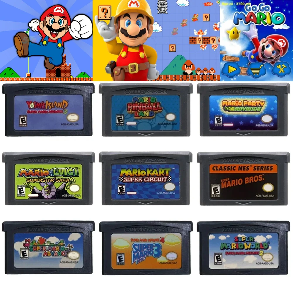 

Игровой картридж GBA США/EUR, 32-битная карта для игровой консоли, серия Mario Super Mario Advance Bros Mario Kart для GBA/SP/DS