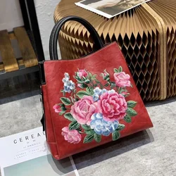 Luxury Women Handbag 2024 New Chinese Style Embroidered Women Shoulder Bags High Quality Embossed Crossbody Bag Ladies