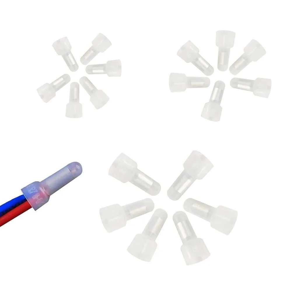 200 Pcs White Nylon Closed End Crimp Connectors 22-16 16-14 12-10 AWG Wire Terminals Cap Kit For Electrical Cable