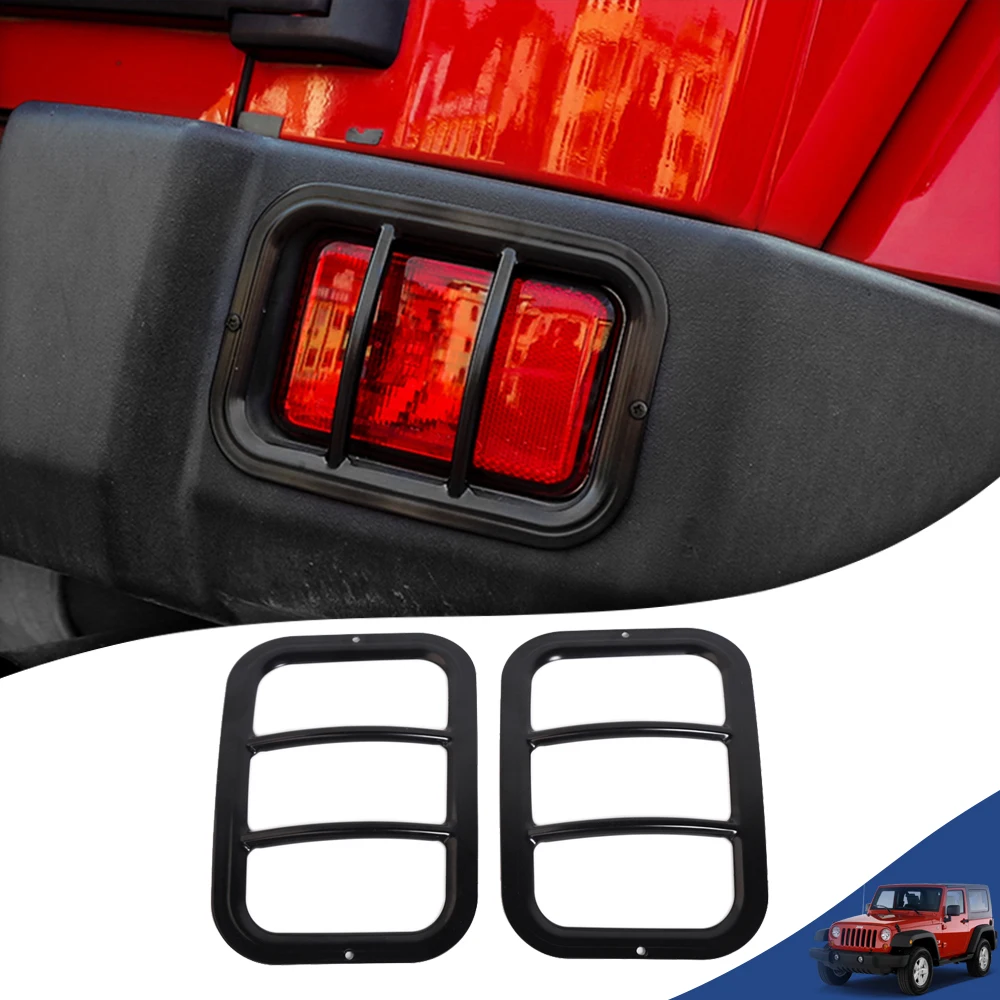 

Metal Car Rear Bumper Fog Lamp Cover Fog Light Guards Decoration Frame for Jeep Wrangler JK 2007-2018 Auto Exterior Accessories