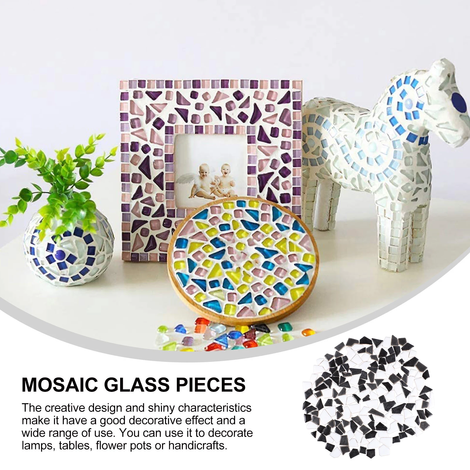 

200G Irregular Shape Mosaic Tiles Colorful DIY Ceramic Tile Particulate Stone Assortment for Home Garden Craft Projects
