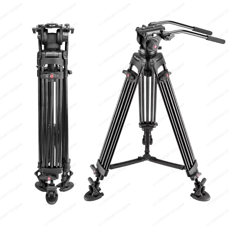 

65.7 Inch Heavy Duty Aluminum Video Camera Tripod with 2 Pan Bar Handles Fluid Head