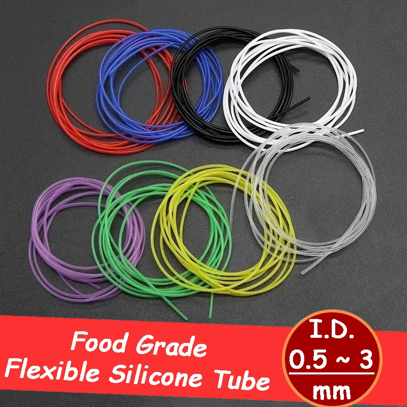 

1/5/10M Flexible Silicone Tube ID 0.5 1 2 3mm Colorful Car motorcycle Nontoxic Soft Rubber Water Pipe Food Grade Hose