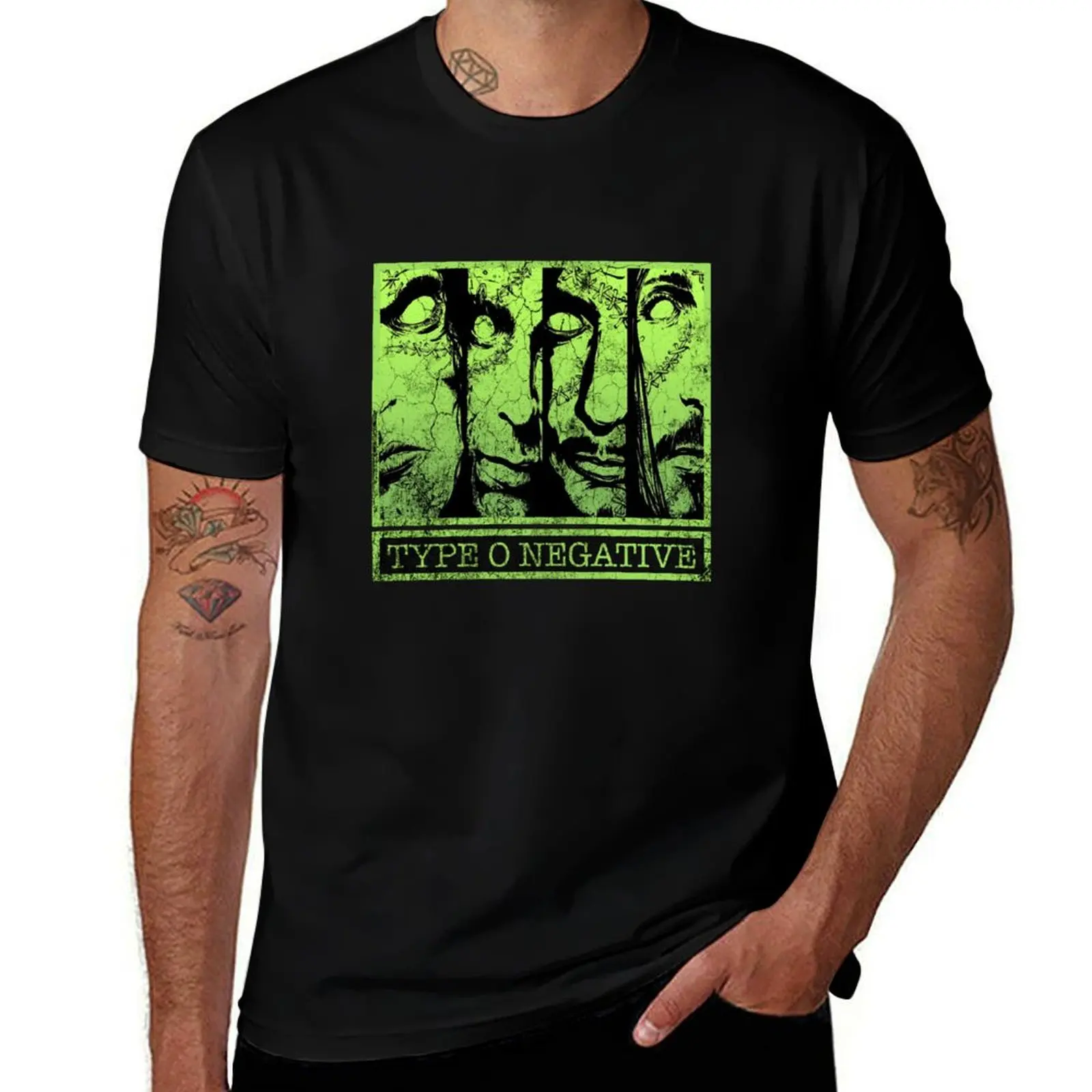 Type O Negative Ton Distressed T-Shirt Basic Solid Color Short Sleeve T-Shirt