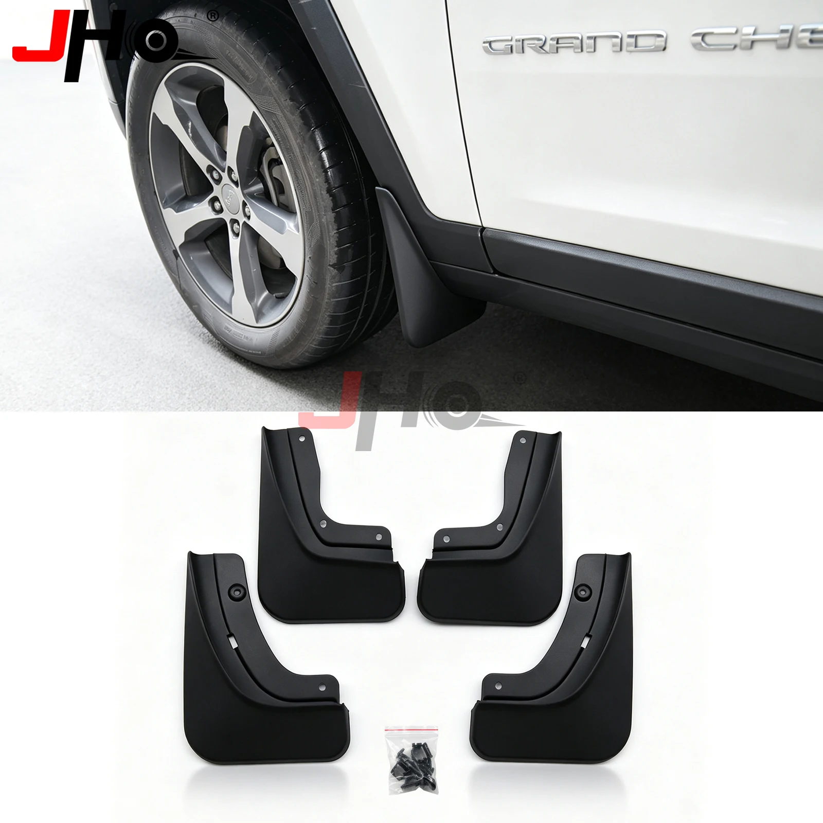 JHO Car Mud Flaps For Jeep Grand Cherokee 4xe 2023+ Flexible Splash Guards Mudguards Wheel Accessories