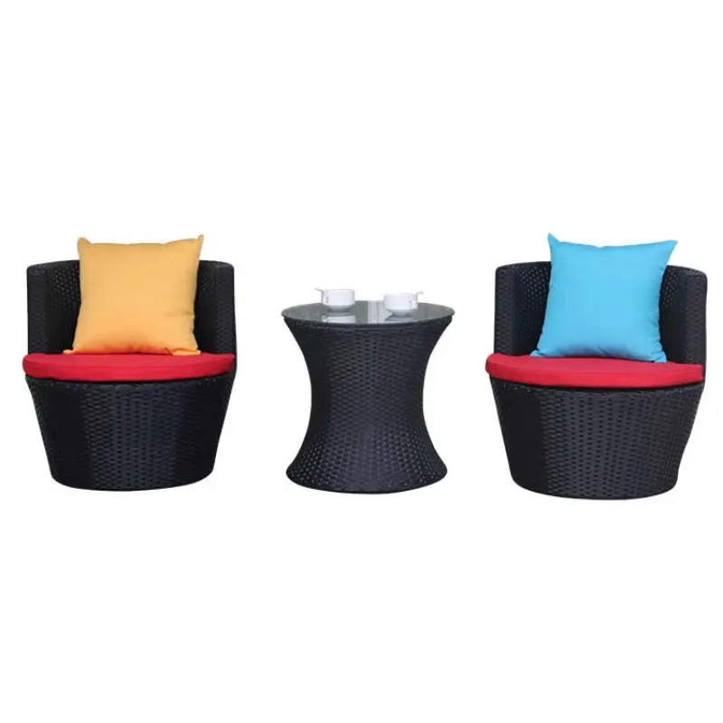 Outdoor tables and chairs courtyard villa open-air balcony rattan small tables and chairs