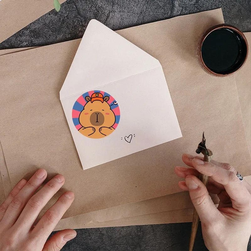 100/300/500PCS Roll Decorative Cute Animal Sticker Animal Themed Stickers Pack Funny Decals for Packaging Photocards TTZ04