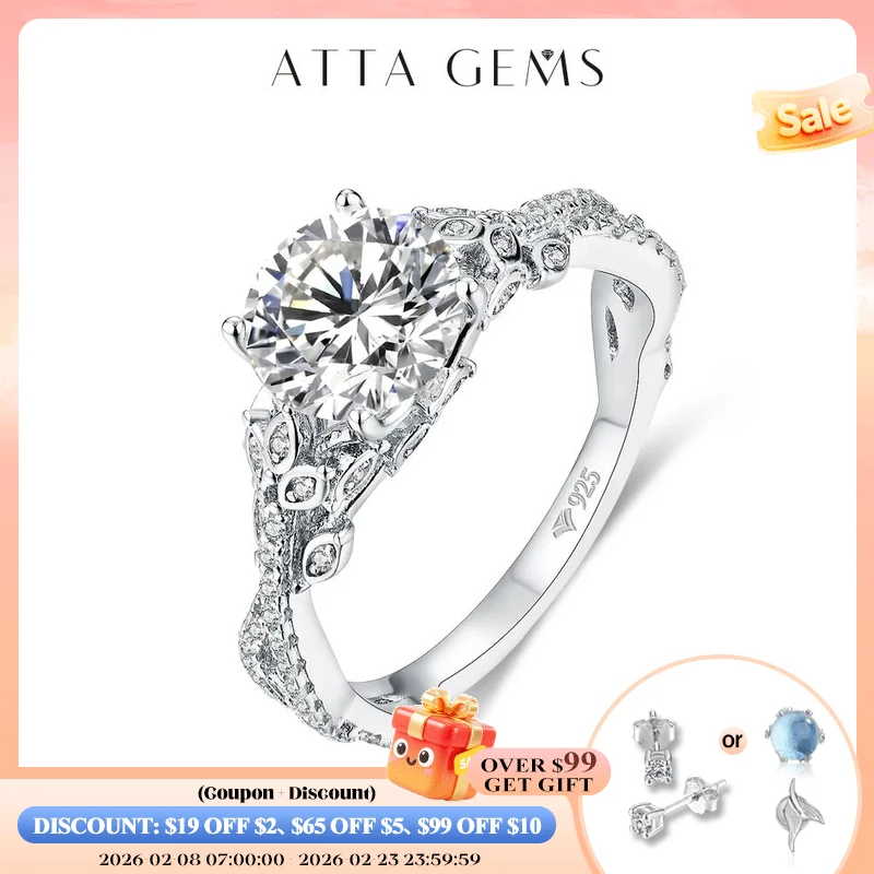 

Кольца ATTAGEMS 8,0 мм с муассанитом, круглая огранка, цвет D, VVS1 S925, серебро, белое золото, обручальные кольца с бриллиантами для женщин