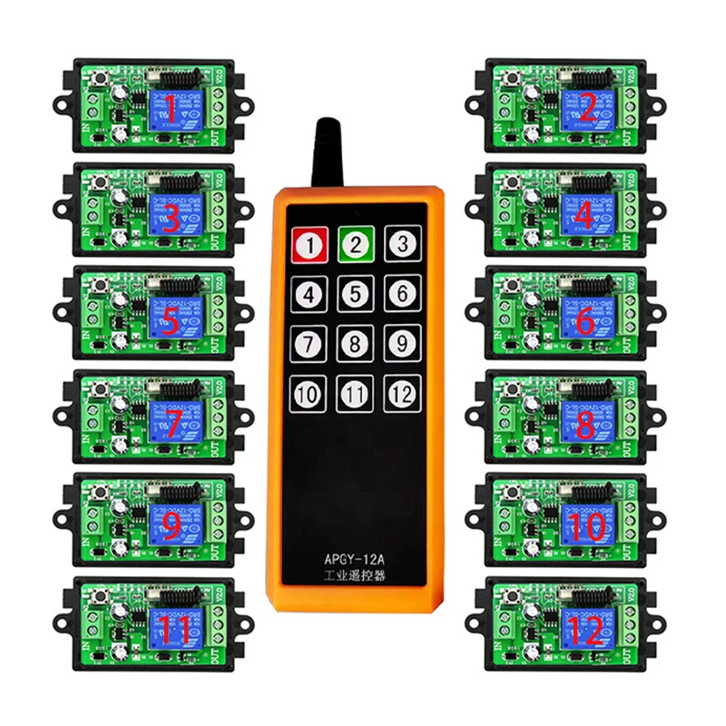 Imagem -03 - Interruptor de Relé de Controle Remoto sem Fio 1000m de Longo Alcance ac 12v 24v 1ch rf Luz Lâmpada Janela Portas de Garagem Persianas