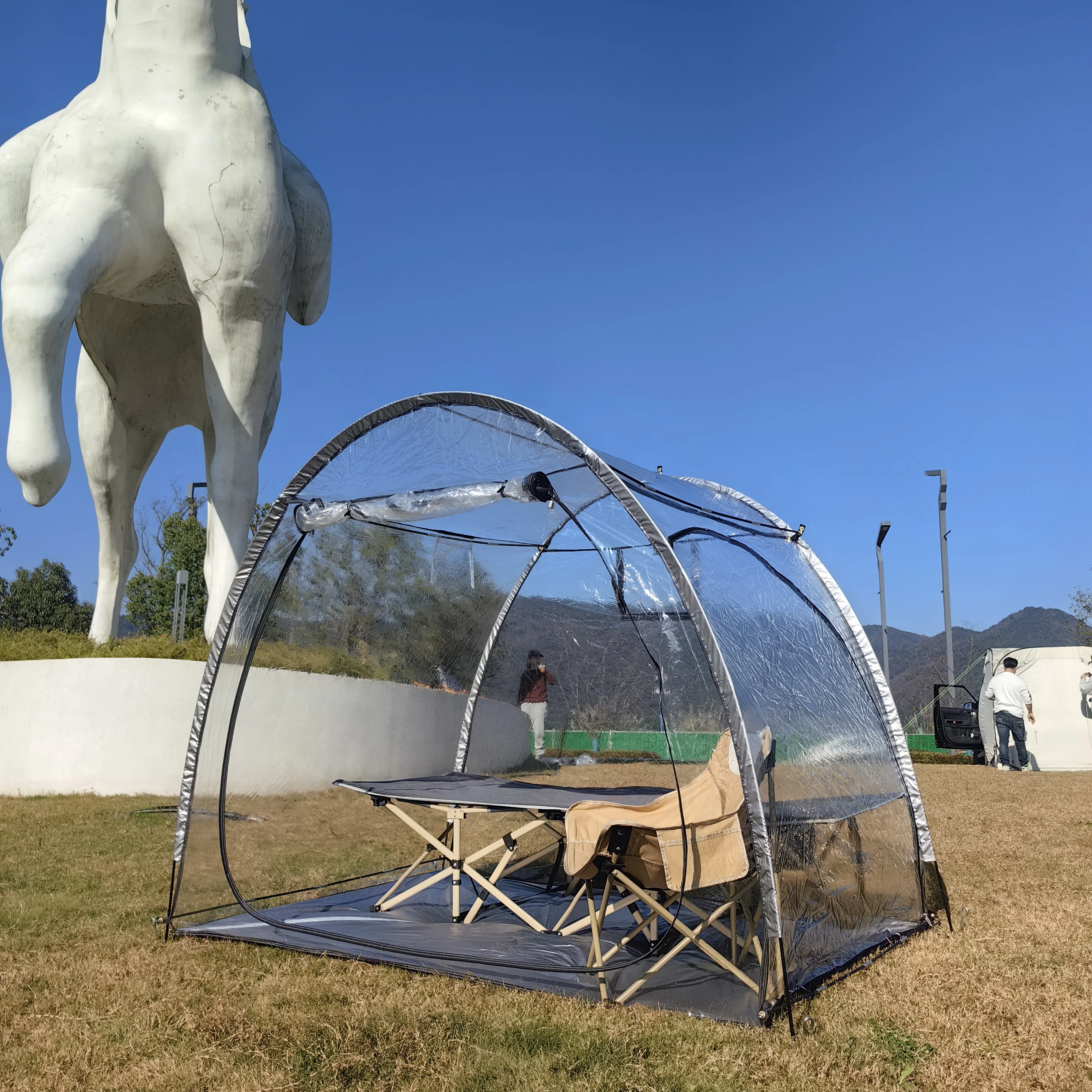 

Clear Bubble Tent for 2 Person,Sports Tent with Sealed Floor,Outdoor Igloo Tent with Carrying Bag for Sport Event,Camping