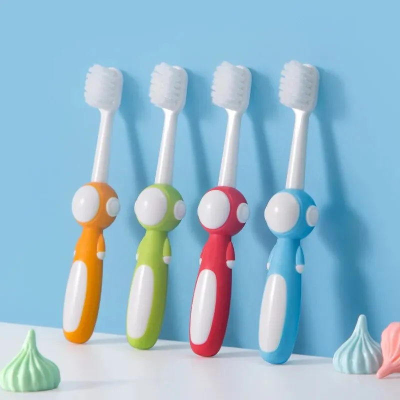 8 Childrens Bucket Soft Bristled Toothbrushes Cartoon Image Anti Slip Brush Handle Soft Bristled Toothbrush