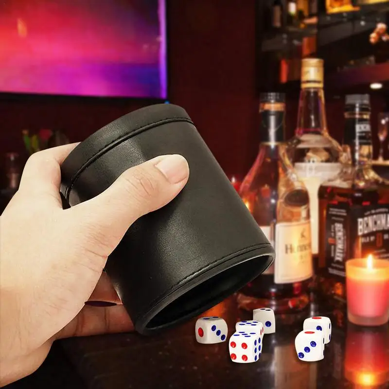 Faux Leather Flannel Dice Cup Bar KTV Entertainment Dice Cup Club Party Family Game Accessories Without Tray Or Dice