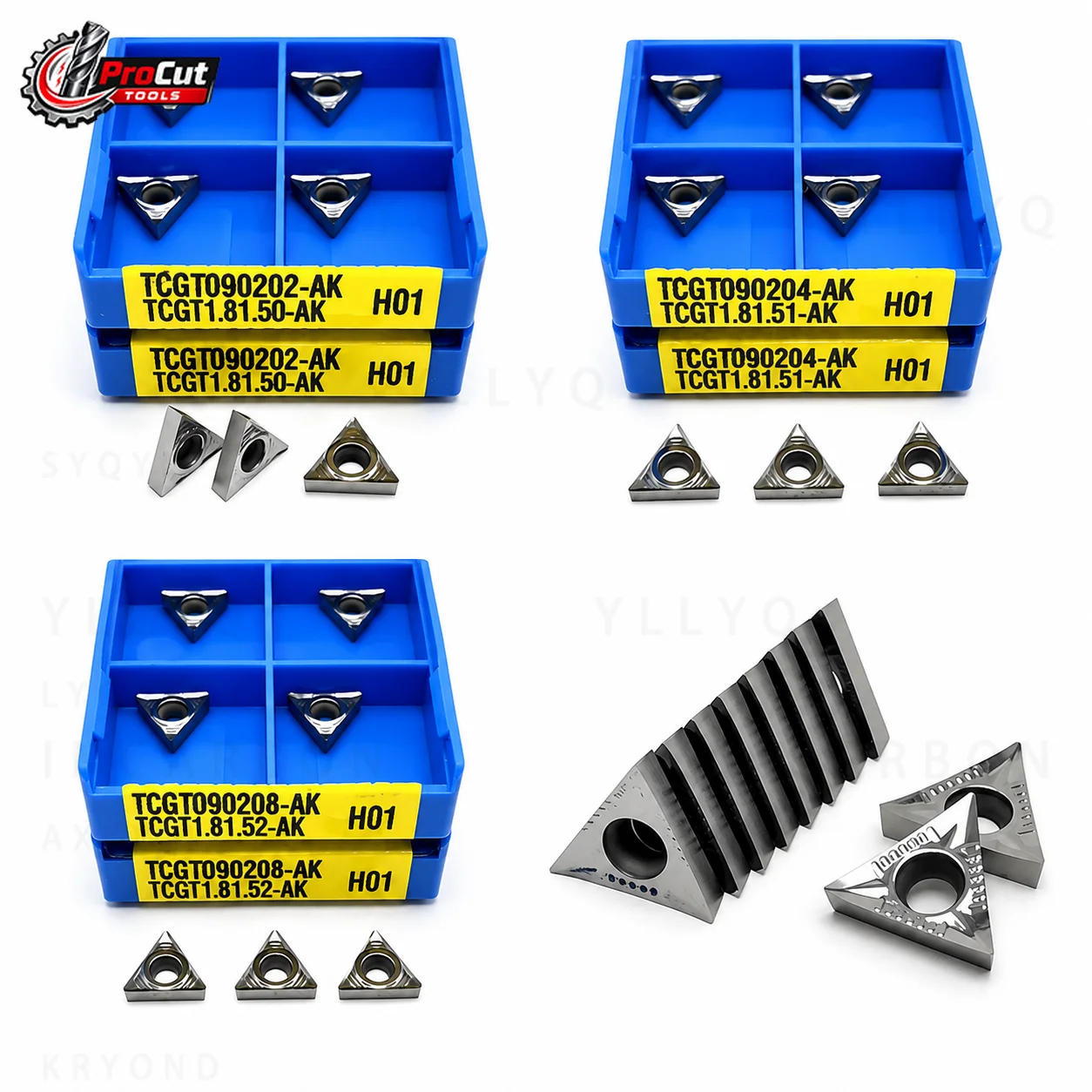 TCGT Carbide Inserts TCGT090202‑TCGT16T308 AK H01, Aluminum Turning Tool Inserts for CNC Lathe Machining
